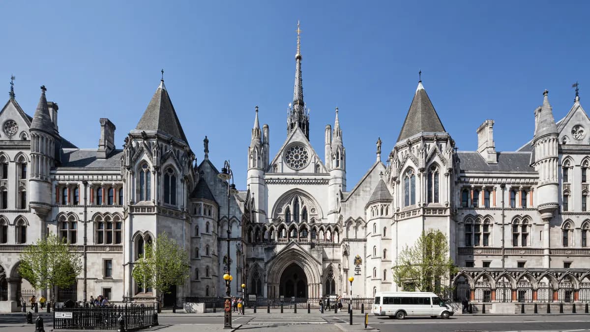 Main gate of the Royal Courts of Justice on the Strand, London