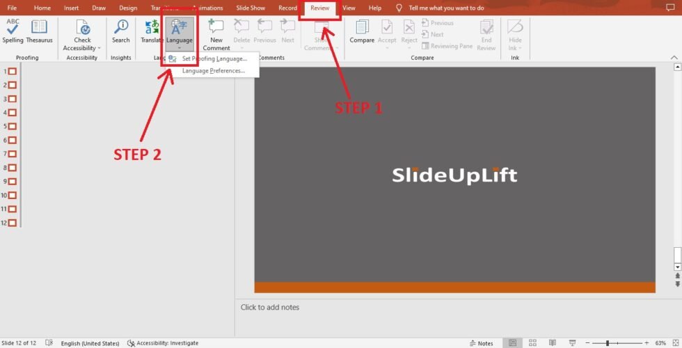 How to Change Proofing Language In PowerPoint