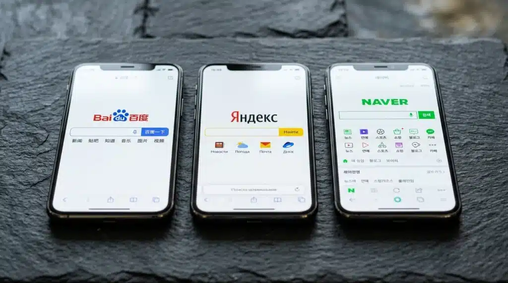 international local search engines baidu yandex naver