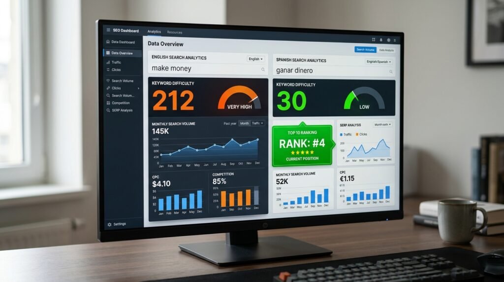 website localization international seo keyword comparison